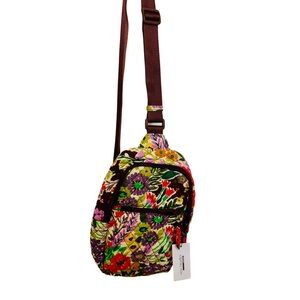 Vera Bradley Quilted Floral Crossbody Sling in Brown and Multicolor Floral